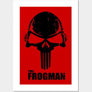 The Frogman (small logo - distressed) Posters and Art